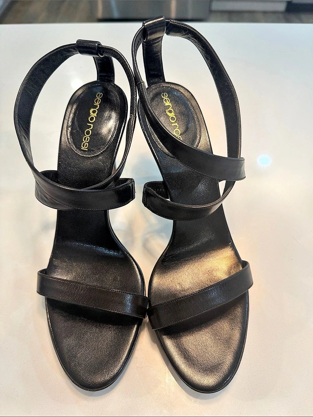 Sergio Rossi Black Strappy Heels EU 37.5